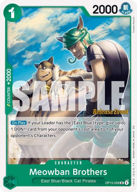 Meowban Brothers #op15-028 – Adventure on Kami's Island Release Event Cards