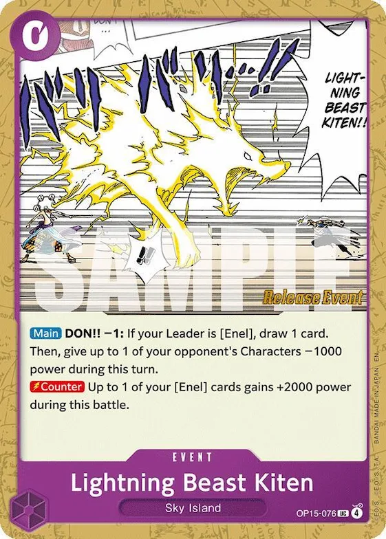 Lightning Beast Kiten #op15-076 – Adventure on Kami's Island Release Event Cards