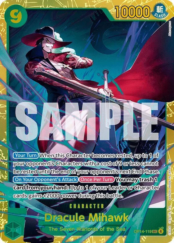 Dracule Mihawk - OP14-119 #op14-119 – The Azure Sea's Seven