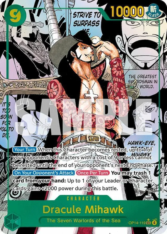 Dracule Mihawk (Manga) #op14-119 – The Azure Sea's Seven