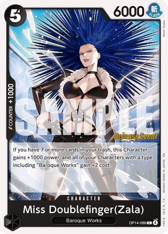 Miss Doublefinger(Zala) op14-086 – OP14 – The Azure Sea's Seven Release Event Cards