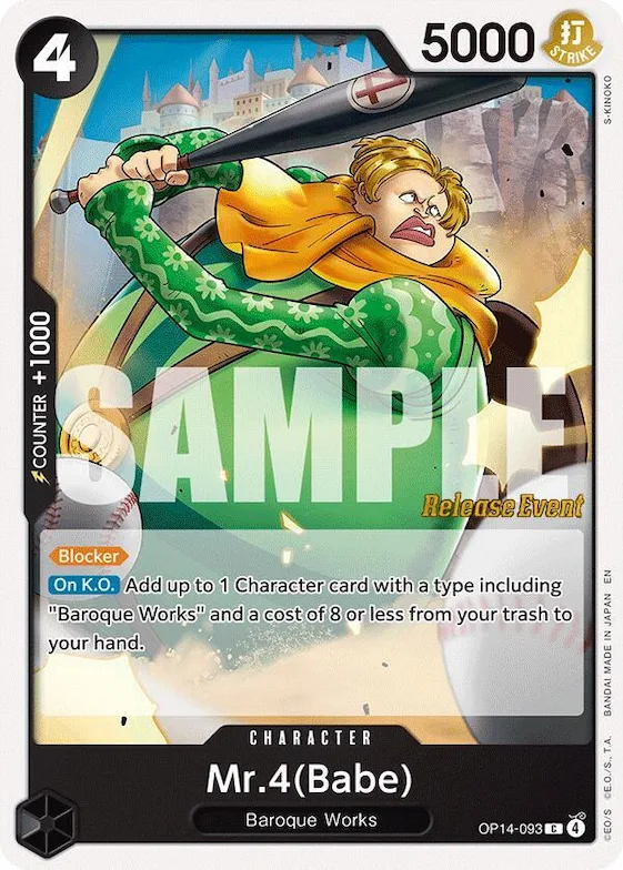 Mr.4(Babe) #op14-093 – The Azure Sea's Seven Release Event Cards