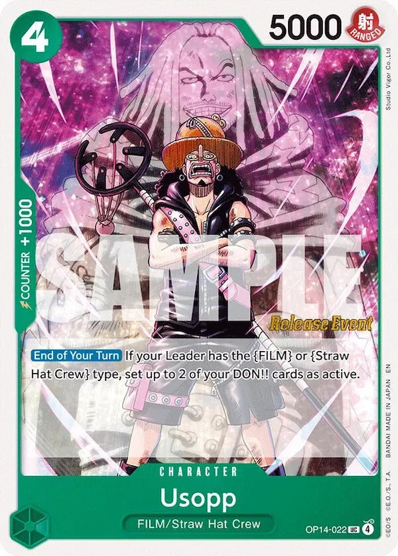 Usopp #op14-022 – The Azure Sea's Seven Release Event Cards