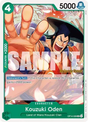 Oden Kozuki op14-026 – OP14 – The Azure Sea's Seven Release Event Cards