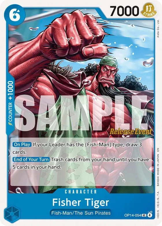 Fisher Tiger op14-054 – OP14 – The Azure Sea's Seven Release Event Cards