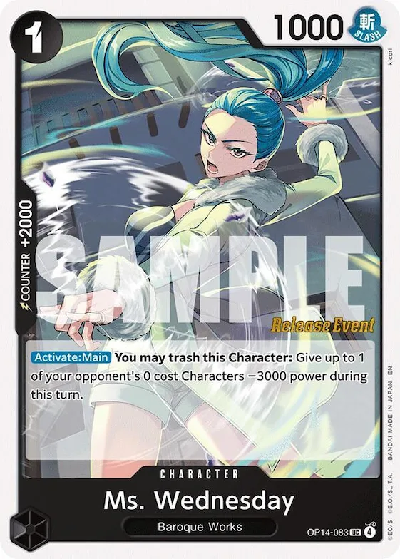 Miss Wednesday op14-083 – OP14 – The Azure Sea's Seven Release Event Cards