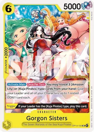 Gorgon Sisters #op14-105 – The Azure Sea's Seven Release Event Cards