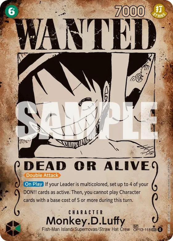 Monkey.D.Luffy (118) (Wanted Poster) #op13-118 – Carrying On His Will