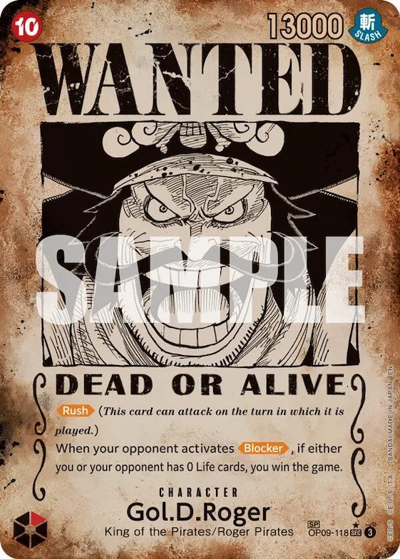 Gol.D.Roger - OP09-118 (SP) (Wanted Poster) #op9-118 – Carrying On His Will