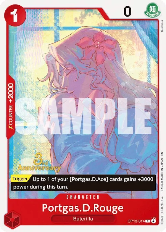 Portgas.D.Rouge #op13-014 – Carrying On His Will: 3rd Anniversary Tournament Cards