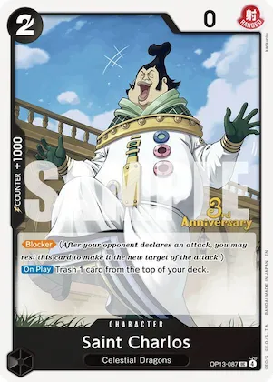 Saint Charloss op13-087 – OP13 – Carrying On His Will: 3rd Anniversary Tournament Cards