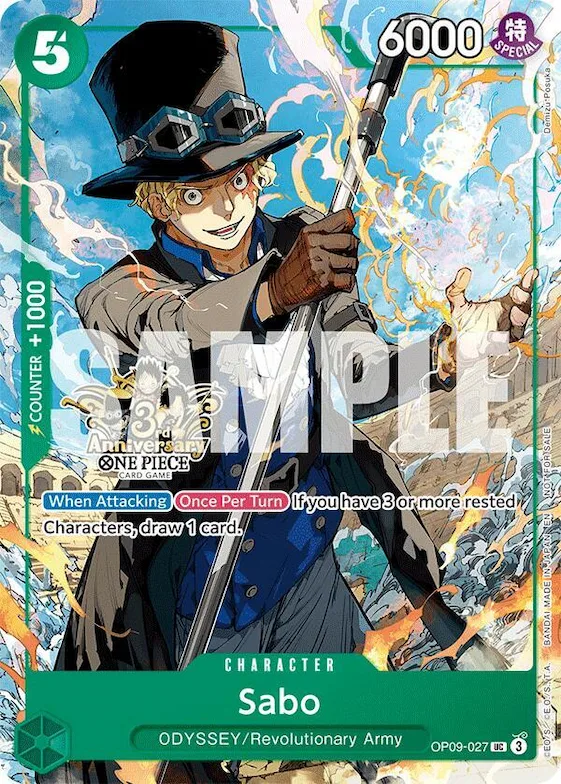 Sabo - OP09-027 (3rd Anniversary Tournament 3 Brothers Pack) #op9-027 – Carrying On His Will: 3rd Anniversary Tournament Cards
