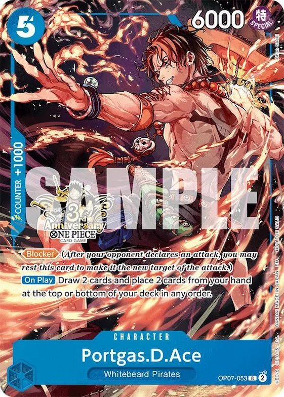 Portgas.D.Ace - OP07-053 (3rd Anniversary Tournament 3 Brothers Pack) #op7-053 – Carrying On His Will: 3rd Anniversary Tournament Cards