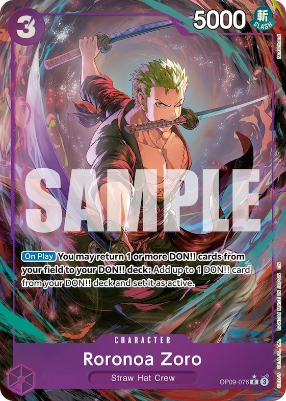 Roronoa Zoro - OP09-076 (Alternate Art) #op9-076 – Premium Booster -The Best- Vol. 2