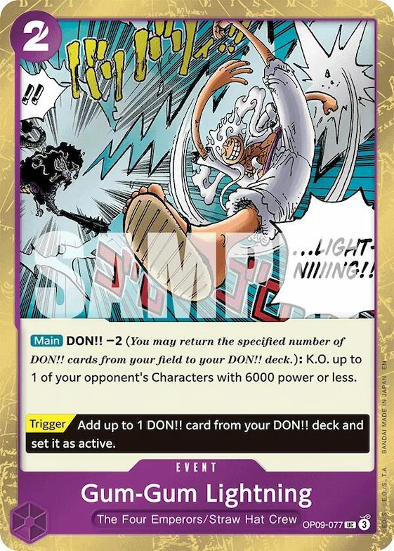 Gum-Gum Lightning (Pirate Foil) #op9-077 – Premium Booster -The Best- Vol. 2