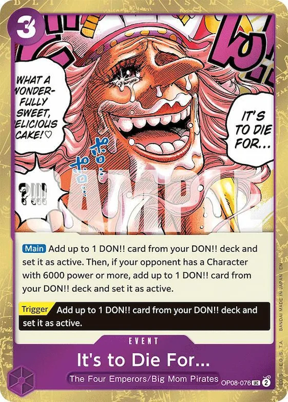 It's to Die For (Pirate Foil) #op8-076 – Premium Booster -The Best- Vol. 2
