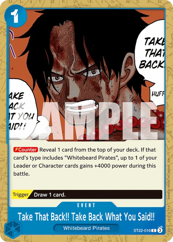 Retire immédiatement... ce que tu viens de dire !! st22-016 – ST22 – Starter Deck 22: Ace & Newgate
