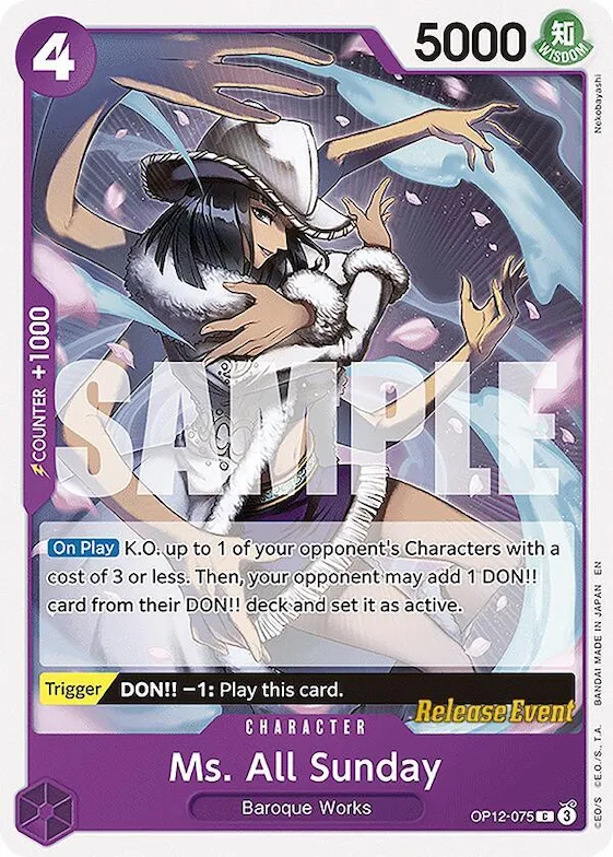 Ms. All Sunday #op12-075 – Legacy of the Master Release Event Cards