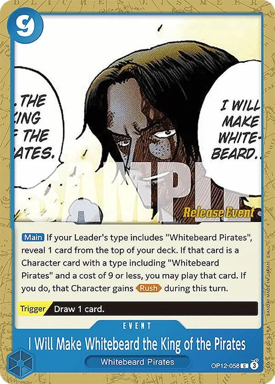 Je ferai de Barbe Blanche... le roi des pirates op12-058 – OP12 – Legacy of the Master Release Event Cards