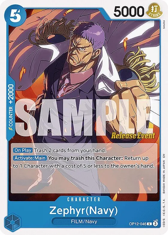 Zephyr(Navy) #op12-046 – Legacy of the Master Release Event Cards