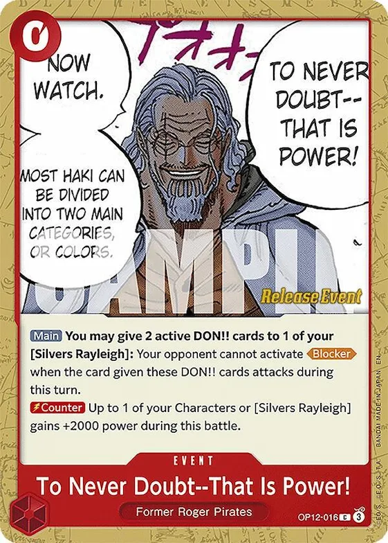 Une détermination sans faille, voilà la vraie force !! op12-016 – OP12 – Legacy of the Master Release Event Cards