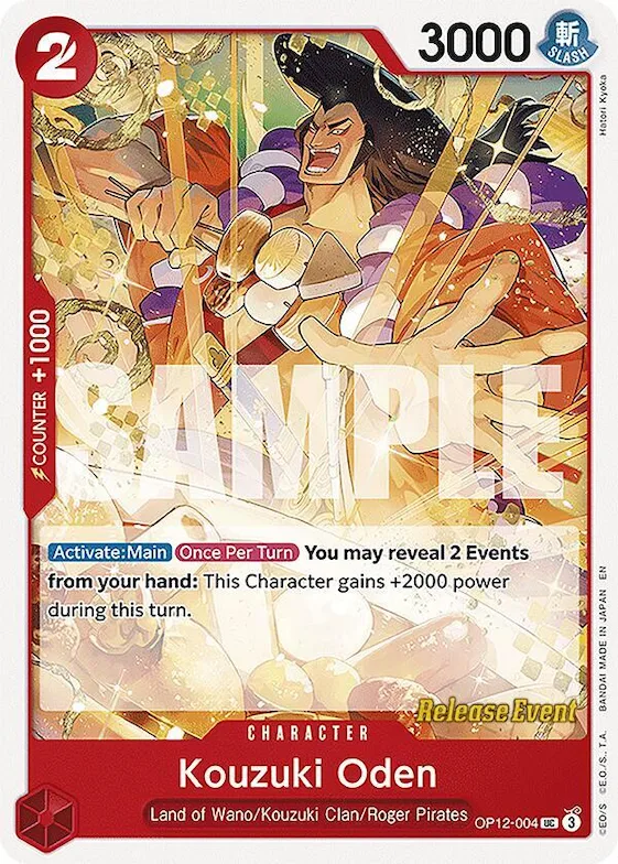 Kouzuki Oden #op12-004 – Legacy of the Master Release Event Cards