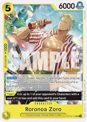Roronoa Zoro (113) #op12-113 – Legacy of the Master Release Event Cards