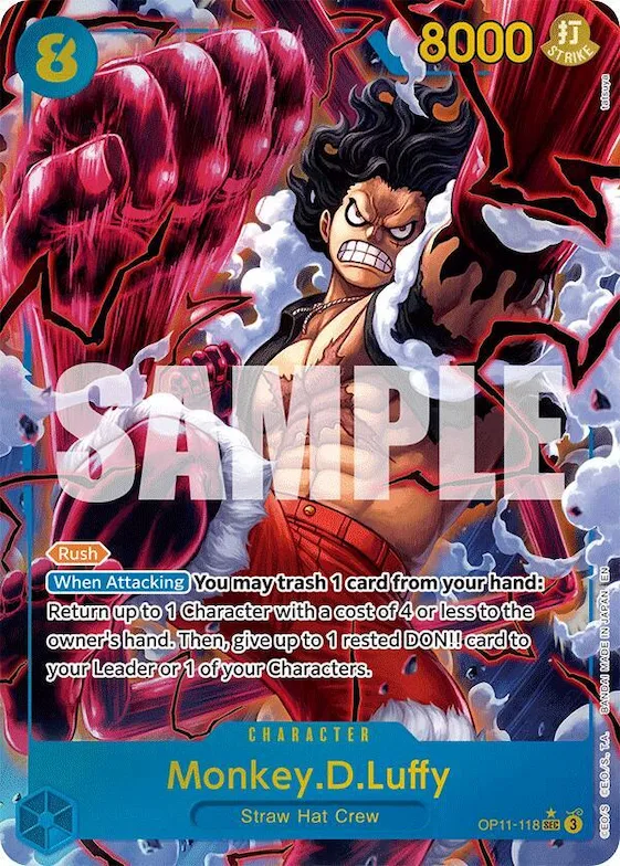 Monkey.D.Luffy (118) (Alternate Art) #op11-118 – A Fist of Divine Speed