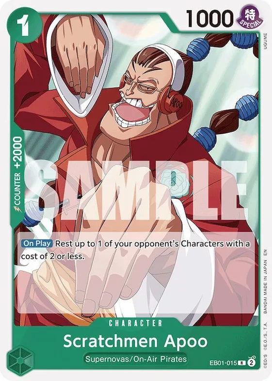Scratchmen Apoo (Reprint) #eb1-015 – Starter Deck 24: GREEN Jewelry Bonney