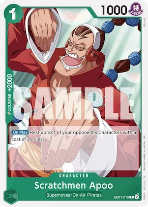 Scratchmen Apoo (Reprint) #eb1-015 – Starter Deck 24: GREEN Jewelry Bonney