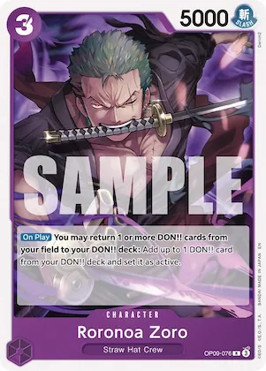 Roronoa Zoro (Reprint) #op9-076 – Starter Deck 26: PURPLE/BLACK Monkey.D.Luffy