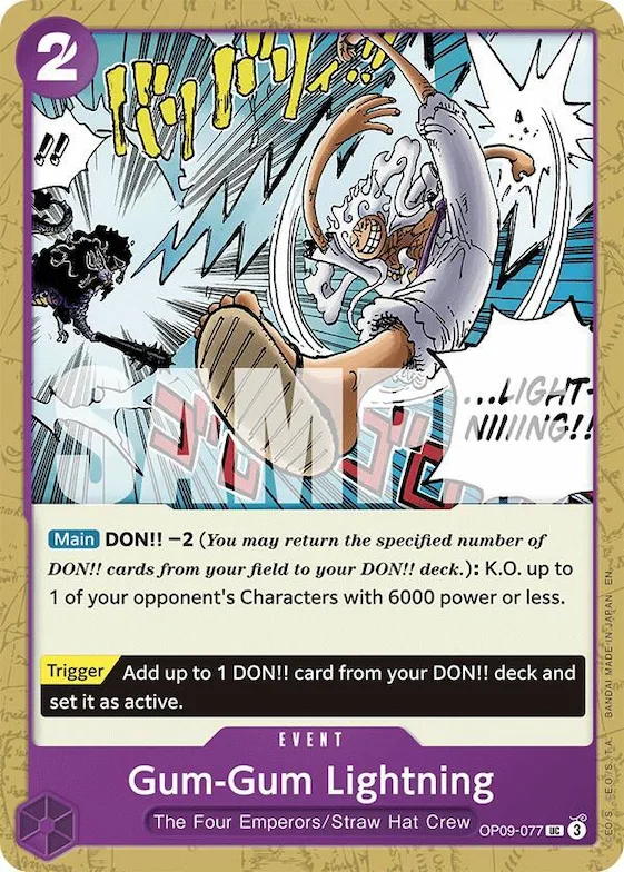 Gum-Gum Lightning (Reprint) #op9-077 – Starter Deck 26: PURPLE/BLACK Monkey.D.Luffy