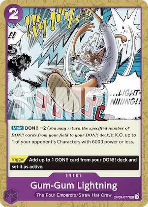 Gum-Gum Lightning (Reprint) op9-077 – ST26 – Starter Deck 26: PURPLE/BLACK Monkey.D.Luffy