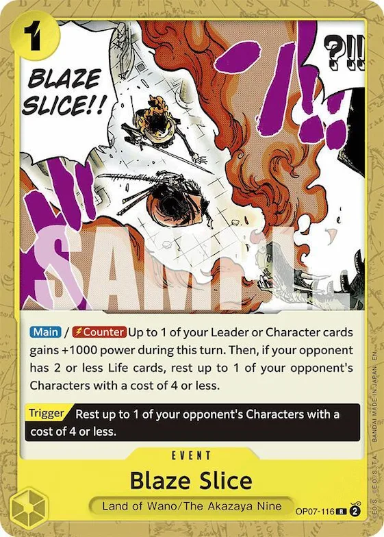 Blaze Slice (Reprint) #op7-116 – Starter Deck 28: GREEN/YELLOW Yamato