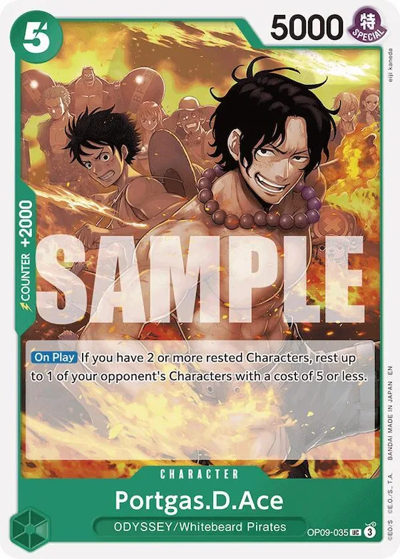 Portgas.D.Ace (Reprint) #op9-035 – Starter Deck 28: GREEN/YELLOW Yamato