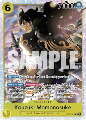 Kouzuki Momonosuke #st28-004 – Starter Deck 28: GREEN/YELLOW Yamato