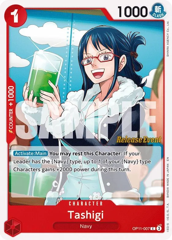 Tashigi #op11-007 – A Fist of Divine Speed Release Event Cards