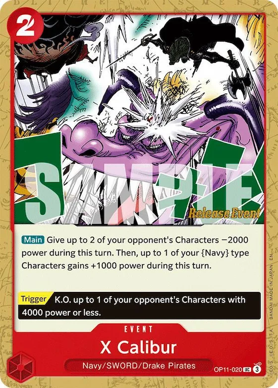 X Calibur #op11-020 – A Fist of Divine Speed Release Event Cards