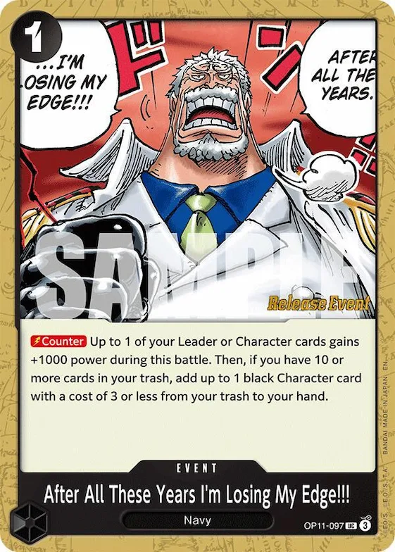 Mes forces ont bien diminué !! op11-097 – OP11 – A Fist of Divine Speed Release Event Cards