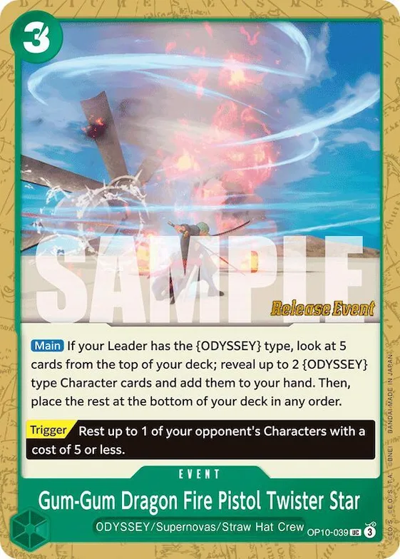 Gum Gum Dragon Fire Pistol Twister Star op10-039 – OP10 – Royal Blood Release Event Cards