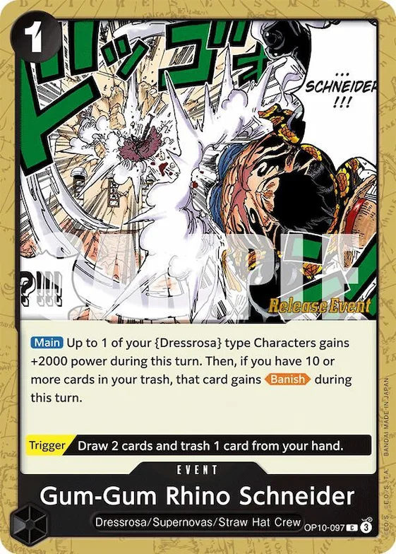 Gum Gum Rhino Schneider op10-097 – OP10 – Royal Blood Release Event Cards
