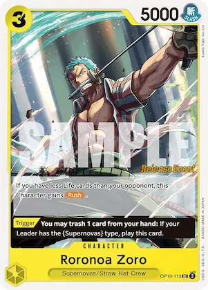 Roronoa Zoro (113) op10-113 – OP10 – Royal Blood Release Event Cards