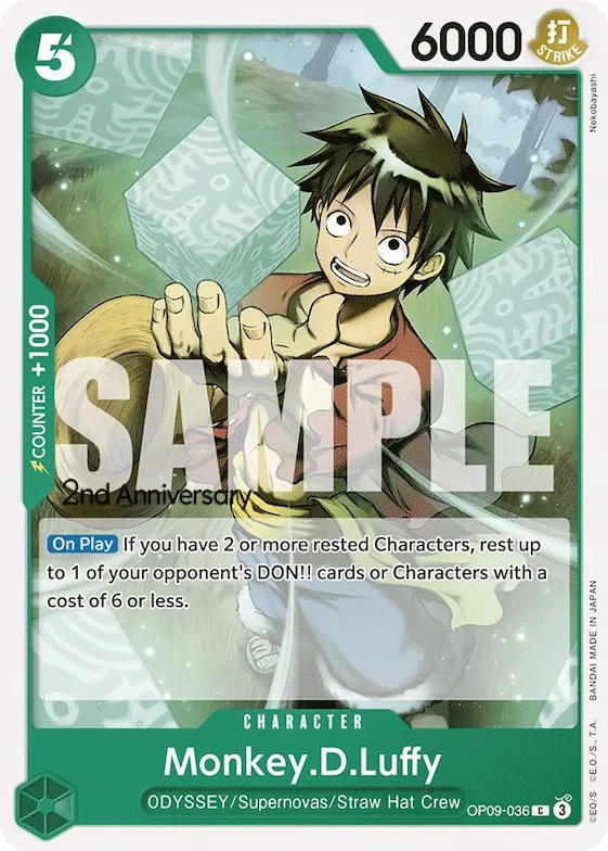 Monkey.D.Luffy (036) #op9-036 – Emperors in the New World: 2nd Anniversary Tournament Cards