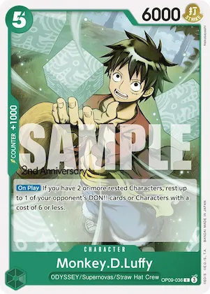 Monkey.D.Luffy (036) #op9-036 – Emperors in the New World: 2nd Anniversary Tournament Cards