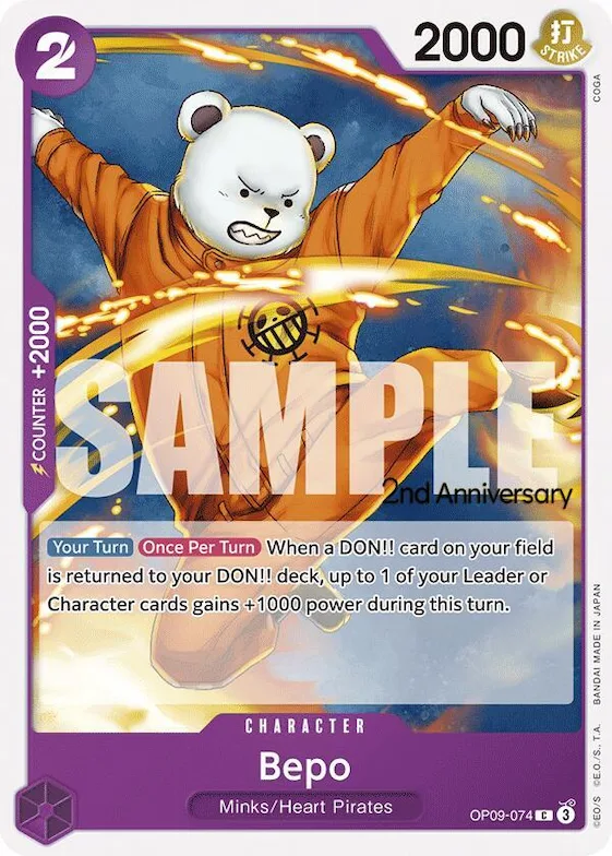 Bepo op9-074 – OP09 – Emperors in the New World: 2nd Anniversary Tournament Cards
