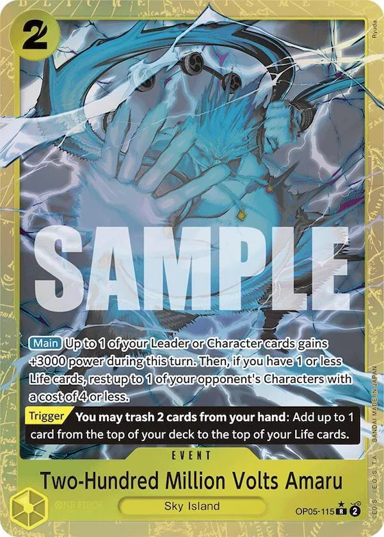 Two-Hundred Million Volts Amaru (Alternate Art) #op5-115 – Premium Booster -The Best-