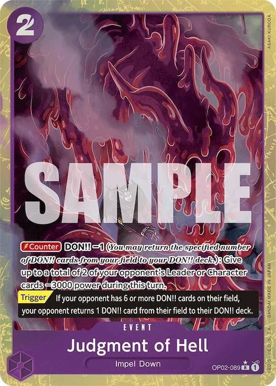 Judgment of Hell (Alternate Art) #op2-089 – Premium Booster -The Best-