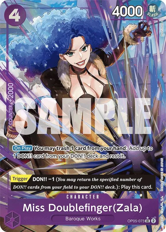 Miss Doublefinger(Zala) (Full Art) #op5-073 – Premium Booster -The Best-