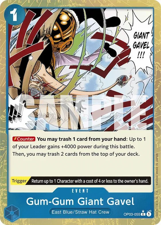 Gum-Gum Giant Gavel (Textured Foil) #op3-055 – Premium Booster -The Best-