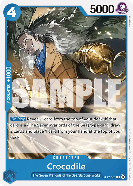 Crocodile #st17-001 – Starter Deck 17: BLUE Donquixote Doflamingo